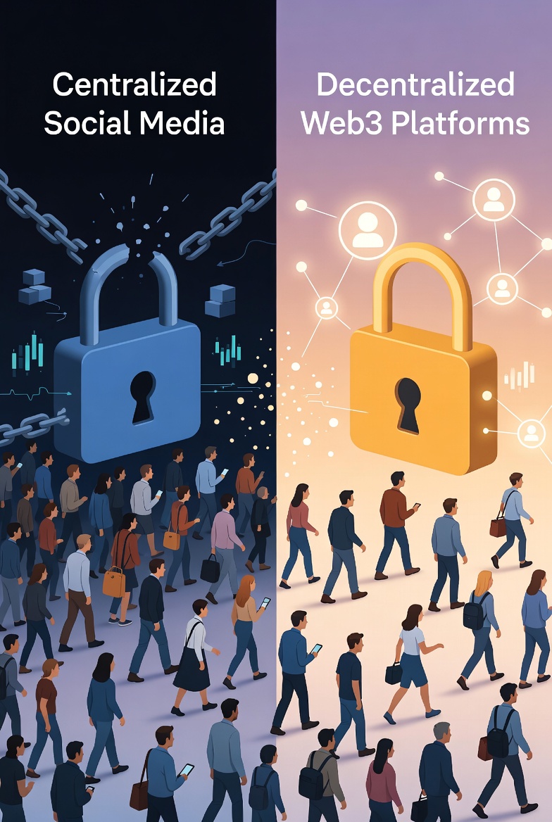 Migrasi Besar-besaran dari Media Sosial Terpusat ke Platform Web3 Terdesentralisasi
